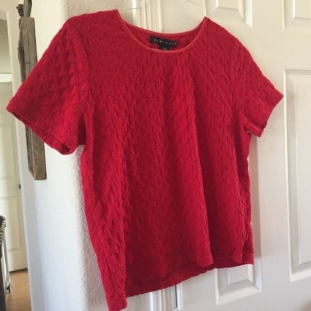 Prophecy red textured short sleeve top L